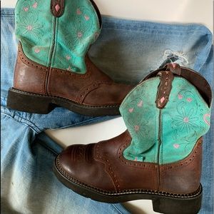 Justin Gypsy suede and leather western boots